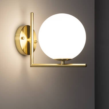 Wandlamp Pernavo goud, glas en metaal (afbeelding 3)