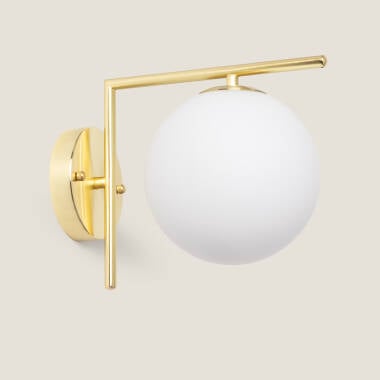 Wandlamp Pernavo goud, glas en metaal (afbeelding 5)
