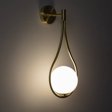 Wandlamp Zirvano, detail van het glasdeel