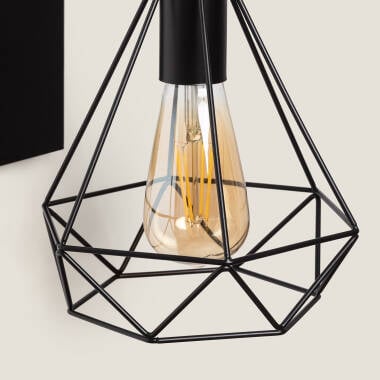 Wandlamp Oltravo zwart, ijzer en hout (afbeelding 6)
