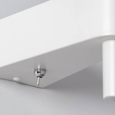 Wandlamp Miltaro wit, metaal en stof (afbeelding 6)
