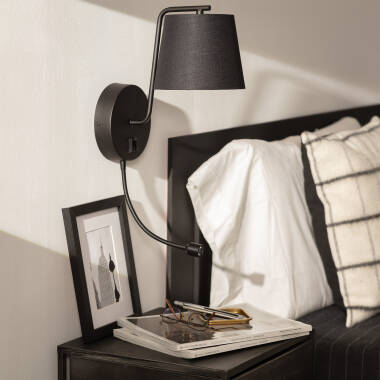 Wandlamp Wildaro, detail van de flexibele leeslamp