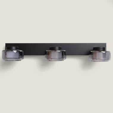 Detail van de glazen afwerking van wandlamp Glimaro