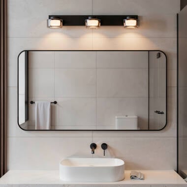 Wandlamp Glimaro metaal en glas, zijaanzicht