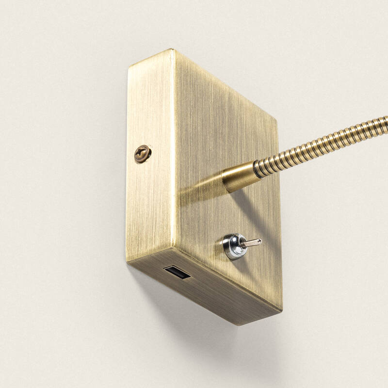 Wandlamp Nolvivo goud met USB poort (afbeelding 4)