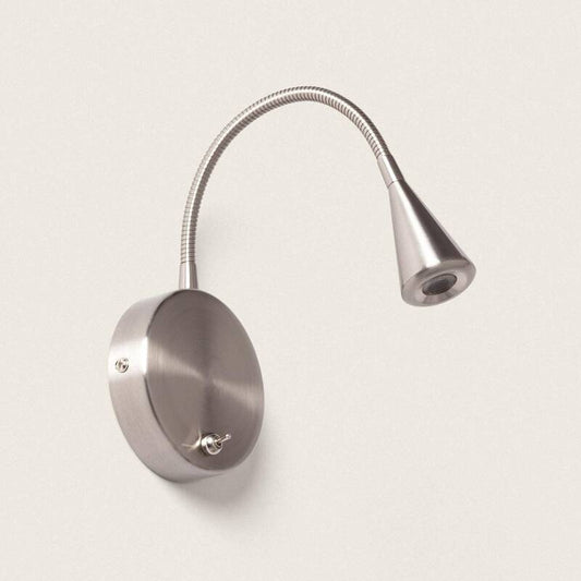 Zilverkleurige metalen wandlamp Ermivo met LED van 3 W