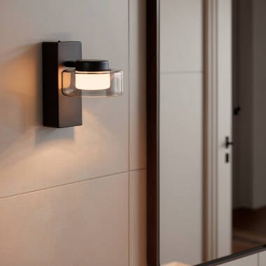 Wandlamp Faldano metaal en glas, vooraanzicht