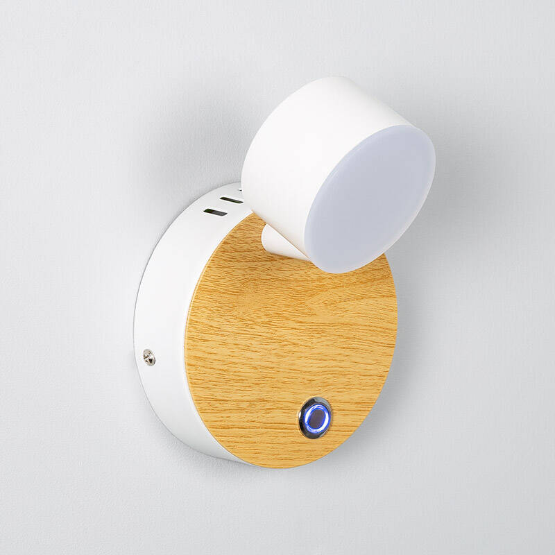 Witte metalen wandlamp Hilvano met LED van 5 W en schakelaar