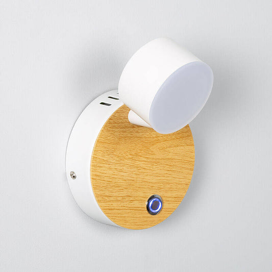 Witte metalen wandlamp Hilvano met LED van 5 W en schakelaar