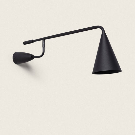 Zwarte aluminium wandlamp Frelano met draaibare kap en LED van 8 W