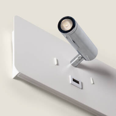 USB-poort van wandlamp Saldano in detail