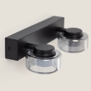 Wandlamp Gladivo metaal en glas, zijaanzicht