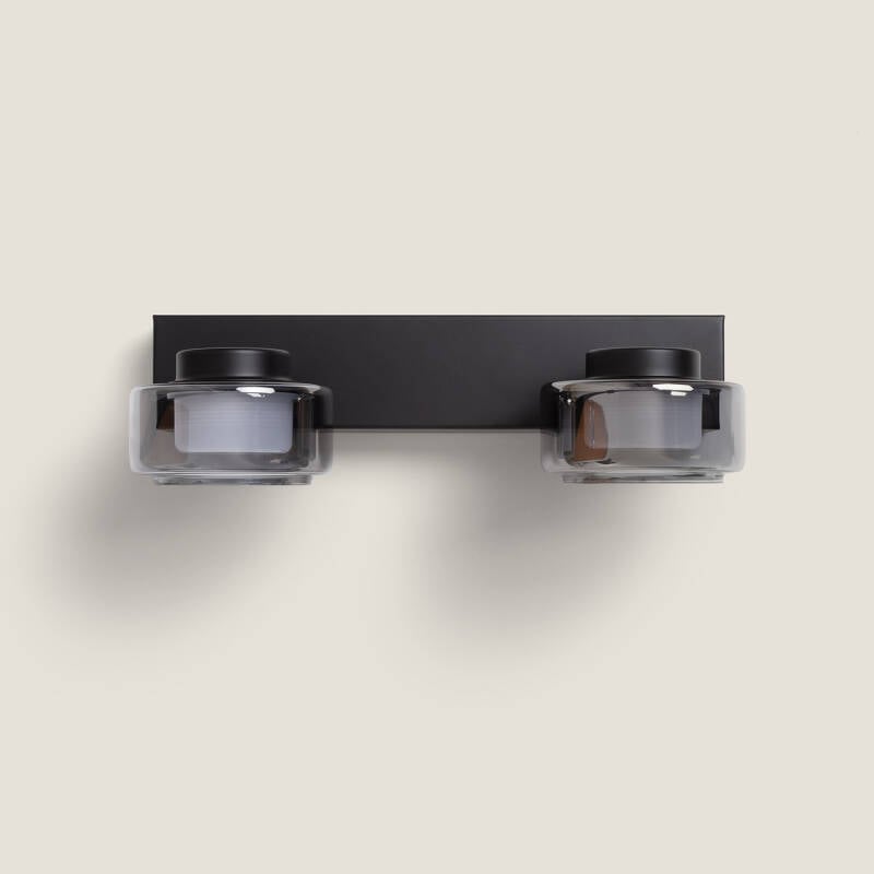 Detail van de glazen afwerking van wandlamp Gladivo
