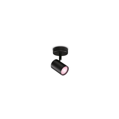 Wandlamp Sorbano in zwart metaal met geïntegreerde LED spot
