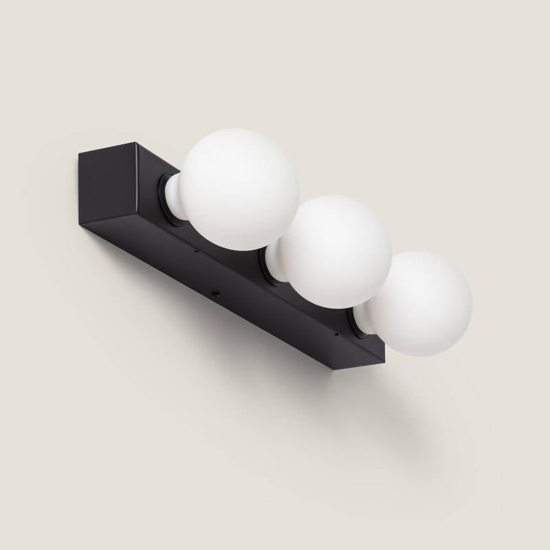 Wandlamp Clavaro zwart metaal met drie spots