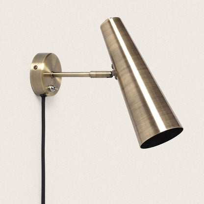 Wandlamp Wolvano in goudkleurig metaal met verstelbare spot