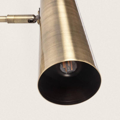Wandlamp Wolvano goudkleurig metaal, zijaanzicht