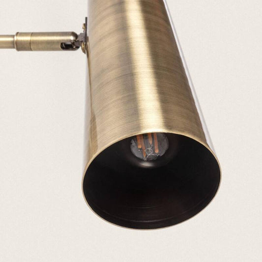 Wandlamp Wolvano goudkleurig metaal, zijaanzicht