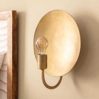 Wandlamp Xandaro goudkleurig metaal, zijaanzicht