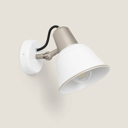 Wandlamp Domavo wit metaal met ronde kap