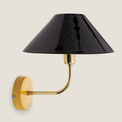 Wandlamp Ircavo van geel metaal