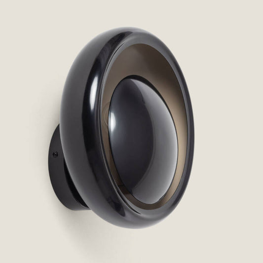 Wandlamp Jandaro rond van zwart metaal