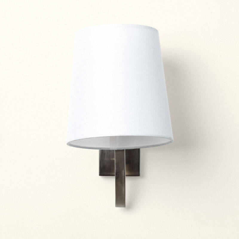 Wandlamp Jelvano in wit metaal met conische kap