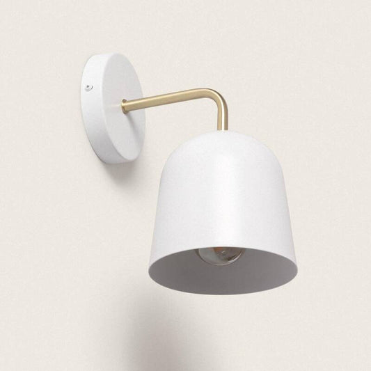 Wandlamp Jorbaro in wit metaal met conische kap