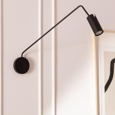 Wandlamp Voltano in zwart metaal, vooraanzicht