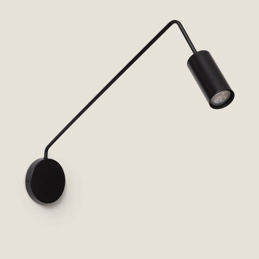 Wandlamp Voltano in zwart metaal met cilindrische kap