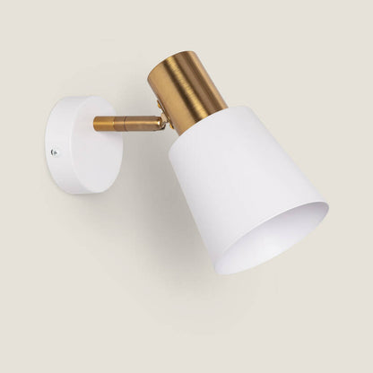 Wandlamp Jastano in wit metaal met verstelbare kap