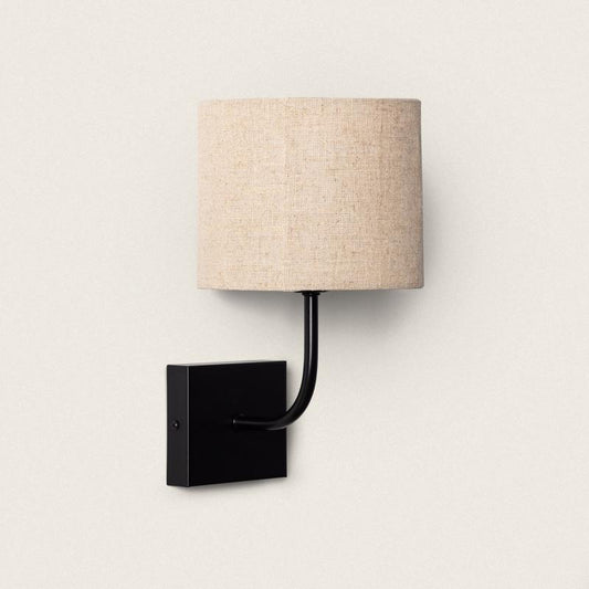 Wandlamp Jombaro van metaal met beige stoffen kap