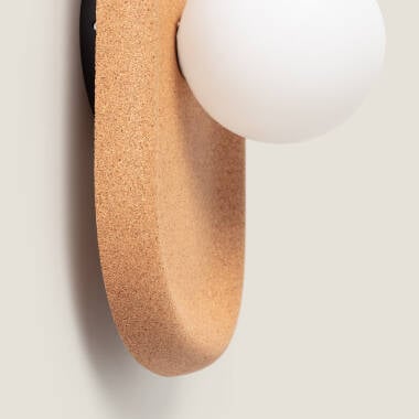 Wandlamp Pelmaro naturel, kurk en metaal (afbeelding 6)