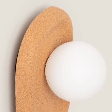 Wandlamp Pelmaro naturel, kurk en metaal (afbeelding 5)