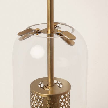 Wandlamp Ysolano in goudkleurig metaal, vooraanzicht
