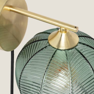 Wandlamp Zepharo glas en metaal, zijaanzicht