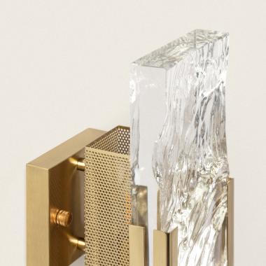 Wandlamp Uldaro, detail van het getextureerde glas