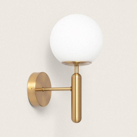 Wandlamp Delmaro van glas en aluminium in goud