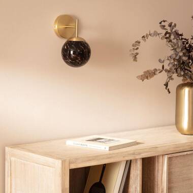 Wandlamp Mertavo goud, glas en metaal (afbeelding 5)