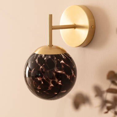Wandlamp Mertavo goud, glas en metaal (afbeelding 4)