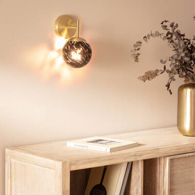 Wandlamp Mertavo goud, glas en metaal (afbeelding 6)