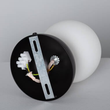 Wandlamp Nimbaro opaalglas en metaal (afbeelding 5)