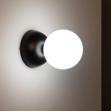 Wandlamp Nimbaro opaalglas en metaal (afbeelding 2)
