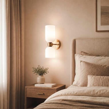Wandlamp Ulvano, detail van het opaalglas