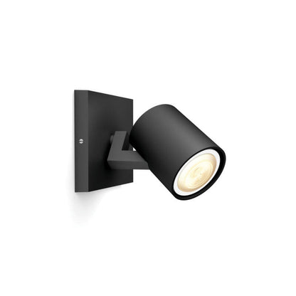 Wandlamp Rudaro in zwart metaal met GU10 spot