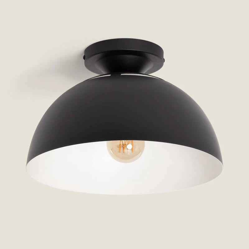 OPLARO koepelvormige plafondlamp van aluminium in zwart