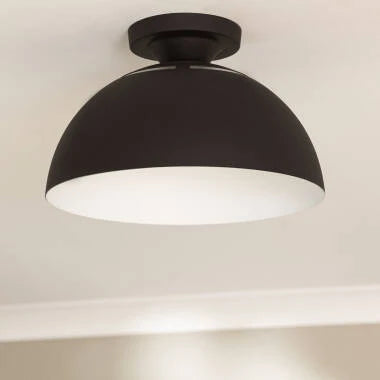 OPLARO koepelvormige plafondlamp van aluminium in zwart, foto 2