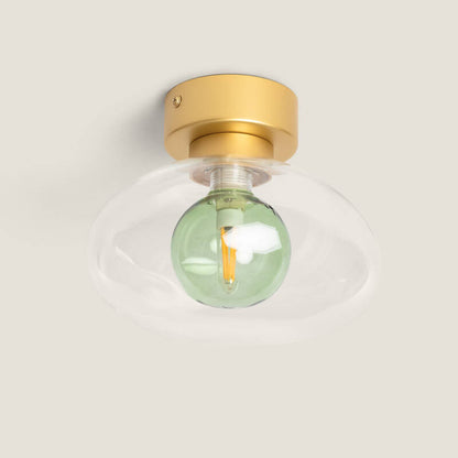HOLMIVO plafondlamp van aluminium met glazen kap, afbeelding 1