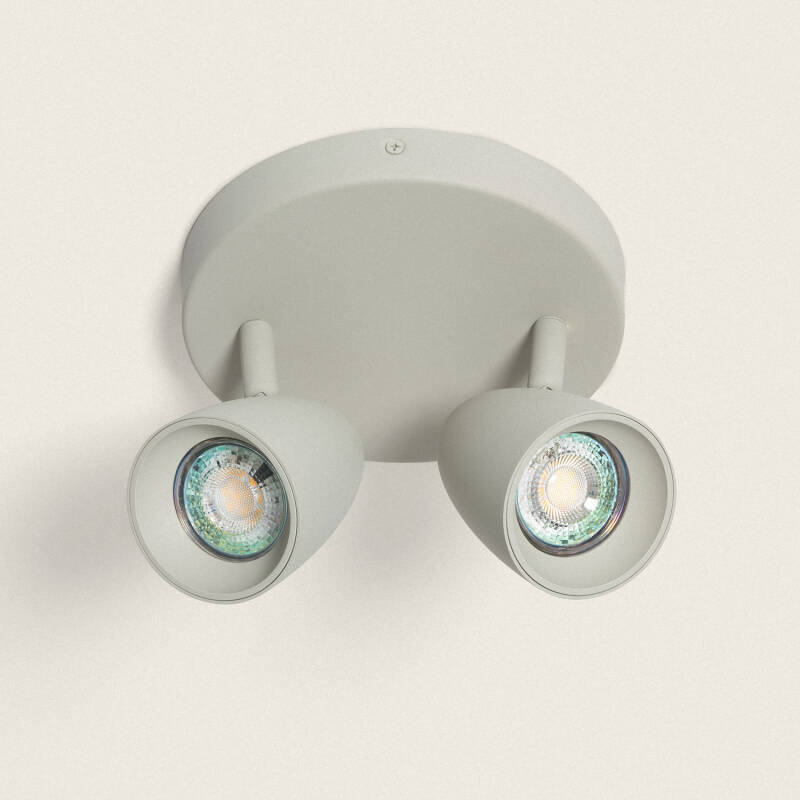 CESKIVO plafondlamp met twee spots in steengrijs