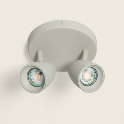 CESKIVO plafondlamp met twee spots in steengrijs